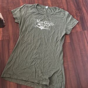 NEW Van Gough Vodka Army Green Fitted T - Small